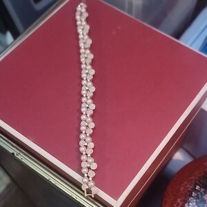 Trifari Gold-Toned Faux Pearl & Rhinestone Bracelet